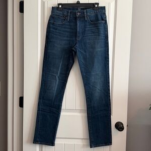 J. Crew Flex Men's Straight Jeans in Dark Blue